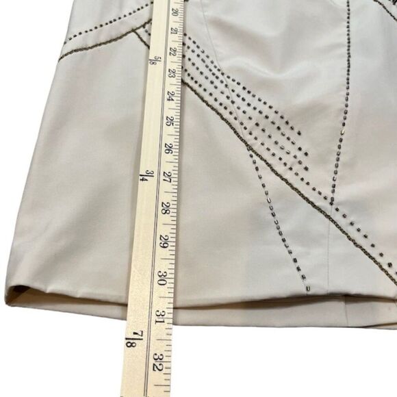 Karen Millen Cocktail Dress Strapless Cream with Bronze Embellishments Size 4 - Picture 5 of 15